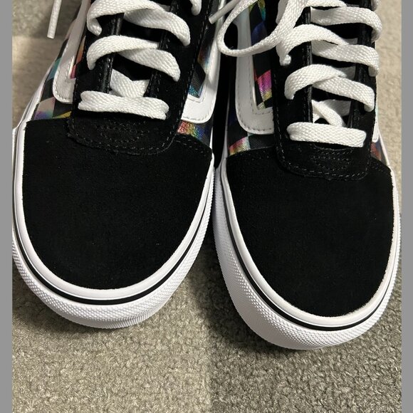 Vans Ward Iridescent Rainbow Checkerboard Sneakers Women's Size 6 - Picture 5 of 12